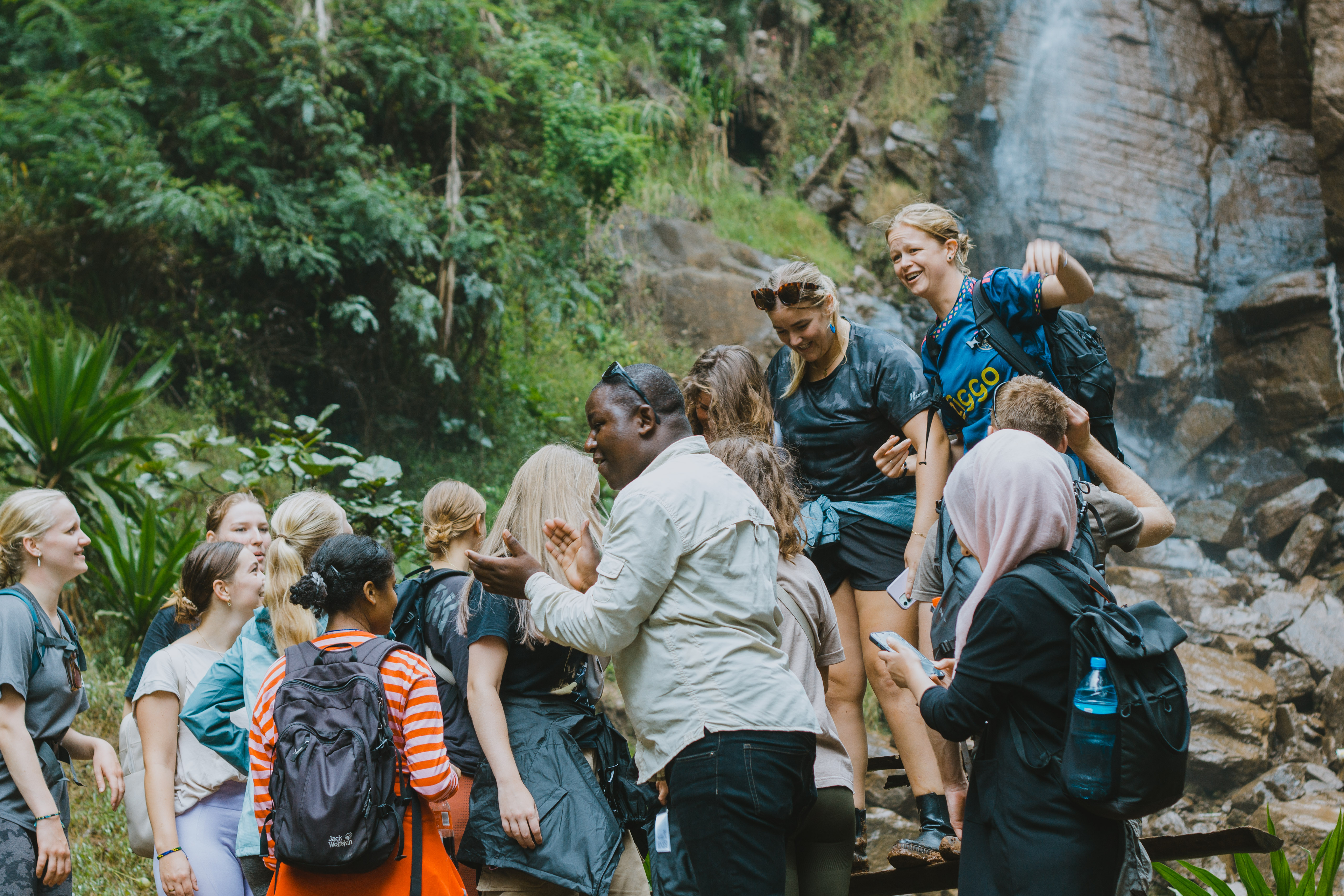 Hiking group enjoying Usambara views